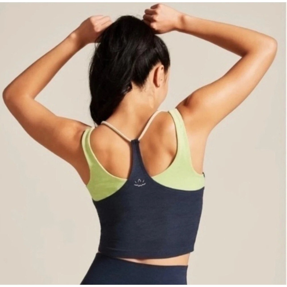 Beyond Yoga x Peloton Over‎ It Cropped Tank Top size Small Blue Green NWOT